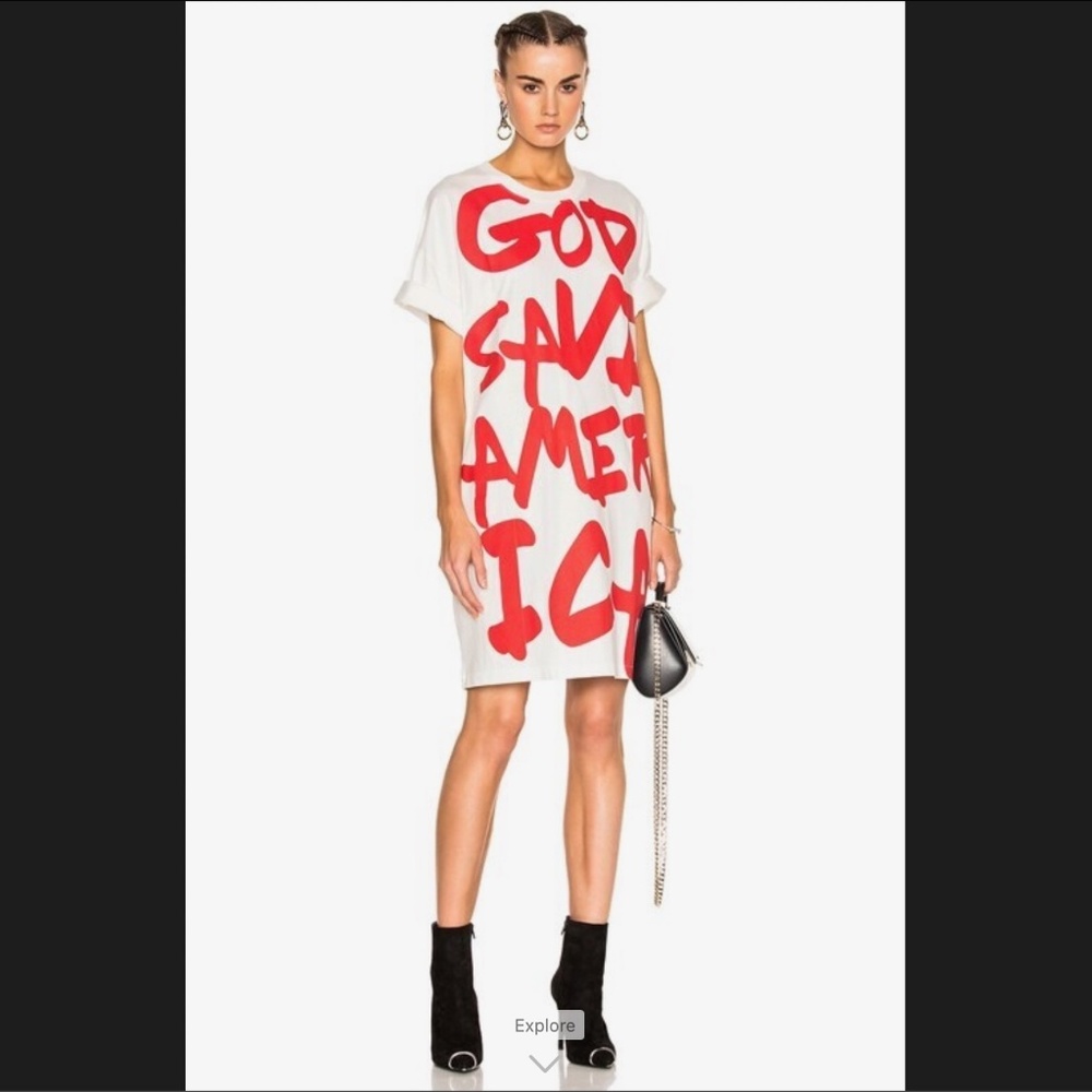 R13 **VERY RARE** "God Save America" Oversized Dress w/Pockets S M L Political